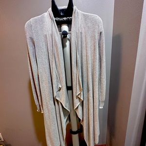 Long cardigan. Ready for the holidays! Long silver gray open cardigan.